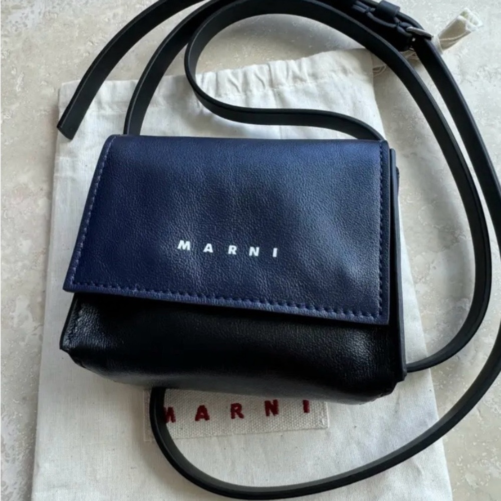 Marni Two-Tone Leather Crossbody Bag